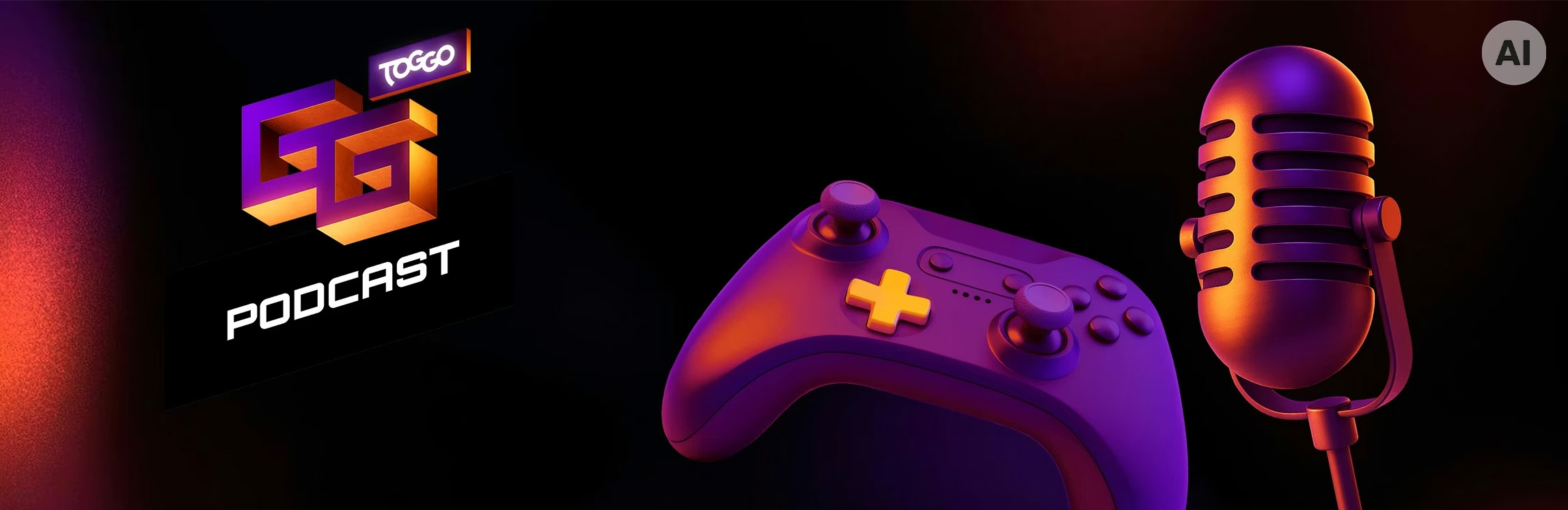Logo Toggo GG Podcast und Controller. Dieses Bild ist KI-generiert.